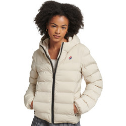 Superdry Heat Sealed Γυναικείο Μπουφάν Χειμωνιάτικο Puffer Κοντό Εκρού W5011397A-CQ4