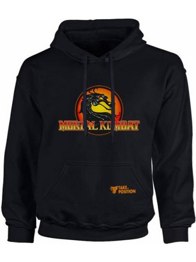 Takeposition Mortal Kombat Logo Παιδικό Φούτερ με Κουκούλα Μαύρο 811-4725-02
