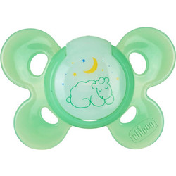 Chicco Physio Comfort Ανατομική Ορθοδοντική Πιπίλα Σιλικόνης Νυκτός 4m+ Πράσινο