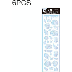 6 PCS Rose Bubble Series Hand Account Laser Waterproof PVC Sticker(Blue Raspberry) (OEM)