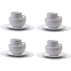 Artekko Dinnerware Λευκό Κεραμικό Σερβίτσιο Φαγητού (27x27x2)cm 16pcs