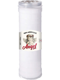 Κερί αφιέρωσης Angel 60Τ 6 ημερών 6x21,5cm λευκό