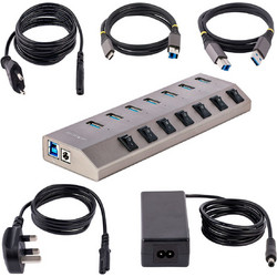 StarTech 5G7AIBS-USB-HUB-EU USB Hub 3.0 USB-A με 7 Θύρες USB-A & Εξωτερική Παροχή Ρεύματος