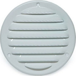Europlast 101-MR125 Περσίδα Εξαερισμού 12.5x12.5cm Στρογγυλή με Σίτα Λευκή Μεταλλική