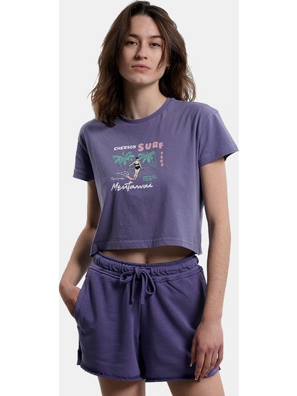 Emerson Γυναικείο Cropped T-Shirt 231.EW33.71-094 PURPLE