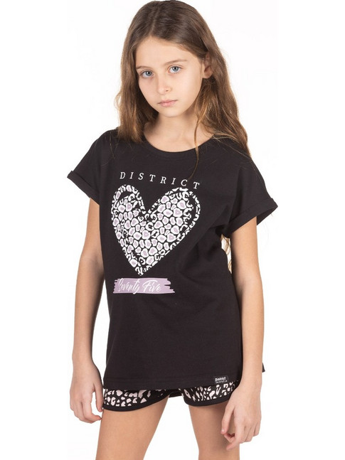 District75 Παιδικό T-Shirt Κοντομάνικο Μαύρο 123KGSS-691-071