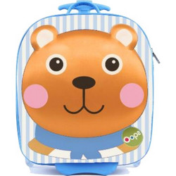 Oops Happy Trolley Bear 31003-11 Παιδική Βαλίτσα Καμπίνας 40x31x20cm με 2 Ρόδες Μπλε