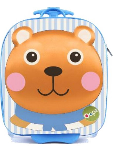 Oops Happy Trolley Bear 31003-11 Παιδική Βαλίτσα Καμπίνας 40x31x20cm με 2 Ρόδες Μπλε