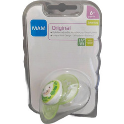 Mam Original Ανατομική Ορθοδοντική Πιπίλα Σιλικόνης 6m+ Αρκουδάκι Πράσινο