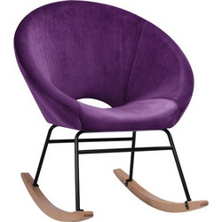 HomeMarkt Κουνιστή Πολυθρόνα Βελούδινη Μωβ Paulina HM8399.05