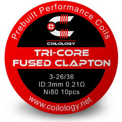 Coilology Tri-core Fused Clapton Prebuilt Coil Ni80 0.21ohm 10τμχ