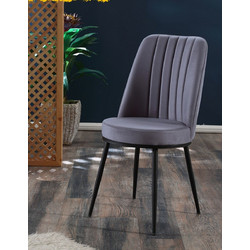 Fidelio Home Καρέκλα Τραπεζαρίας Gold FD-GOLD-GREY
