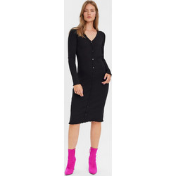 Vero Moda Midi Φόρεμα Ριπ Μαύρο 10274362