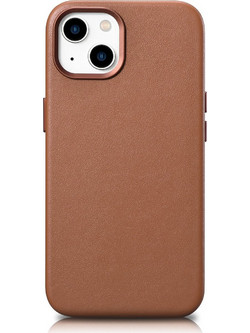 iCarer Case Leather Case Cover for iPhone 14 Plus Brown (MagSafe Compatible)