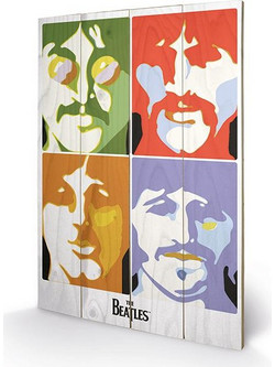 THE BEATLES - Printing on wood 40X59 - Sea of Science