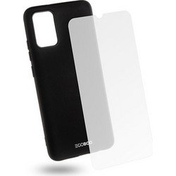 EGOBOO backcover for Samsung A02s, Black + Tempered Glass