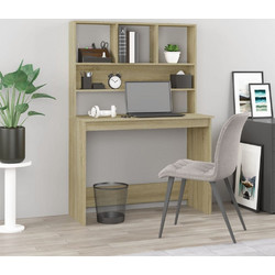 vidaXL Γραφείο Ξύλινο με Βιβλιοθήκη 102x45x148cm 823003