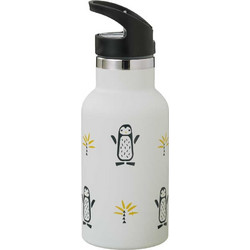 Fresk Nordic Pinquin Παιδικό Μπουκάλι Θερμός Ανοξείδωτο BPA Free με Καλαμάκι Λευκό 350ml