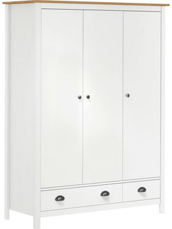 vidaXL Τρίφυλλη Ντουλάπα Ρούχων Hill Range Λευκή 127x50x170cm 288954