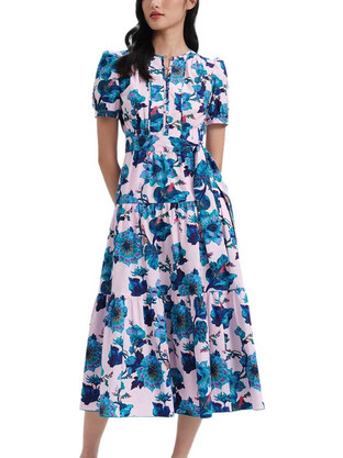 Diane Von Furstenberg Frankie Midi Καλοκαιρινό Καθημερινό Φόρεμα Πολύχρωμο DVFDS1R025ASLTQ