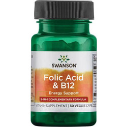 Swanson Folic Acid & B12 30 Κάψουλες