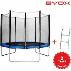 Byox Παιδικό Τραμπολίνο Εξωτερικού Χώρου με Σκάλα & Δίχτυ 304cm Blue