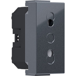 Acaelec Modys Πρίζα Διπολική Ασφαλείας 2P 10A 250VAC IP20 Ανθρακί (10101312532)