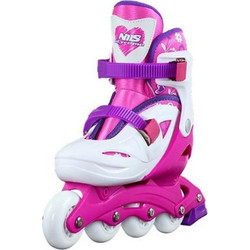 Nils Extreme Inline Αυξομειούμενα Rollers Παιδικά Άσπρα Ροζ NA0321