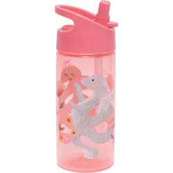 Petit Monkey Fairytale Dragon Peony Παιδικό Μπουκάλι Πλαστικό BPA Free με Καλαμάκι Ροζ 380ml