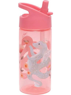 Petit Monkey Fairytale Dragon Peony Παιδικό Μπουκάλι Πλαστικό BPA Free με Καλαμάκι Ροζ 380ml