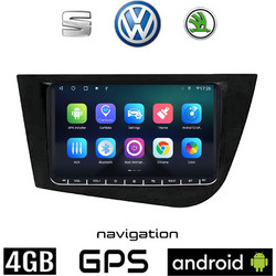 SEAT LEON (2005-2011) Android 4GB οθόνη αυτοκίνητου με GPS WI-FI (ηχοσύστημα αφής 9" ιντσών Apple Carplay Android Auto OEM Youtube Playstore MP3 USB Radio Bluetooth Mirrorlink εργοστασιακή, 4x60W, μαύ