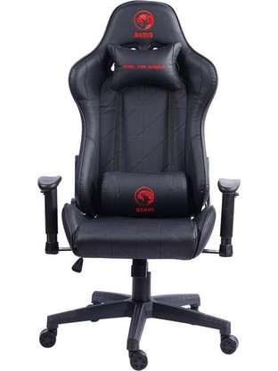 Marvo CH-117 Καρέκλα Gaming Δερματίνης με Ρυθμιζόμενα Μπράτσα Μαύρη