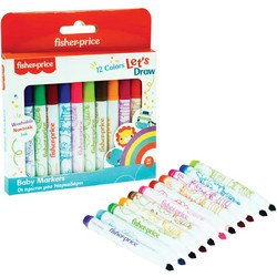 Fisher-Price Let's Draw Μαρκαδόροι για Μωρά Σετ 12 Χρώματα