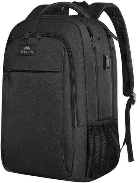 Matein 1007 Αδιάβροχο Αντικλεπτικό Backpack Laptop 17.3" Black