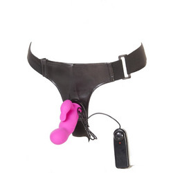 Strap on με δονητή rabbit και τηλεχειριστήριο με ρυθμιζόμενη δόνηση. - Μωβ 85-22010