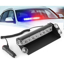 Φώτα Αστυνομίας για Παρμπρίζ Αυτοκινήτου LED Flash Light 8W 12V HB-803C Μπλε-Κόκκινο
