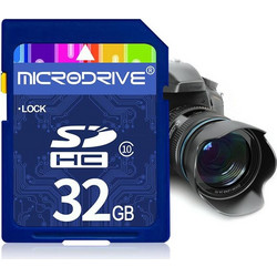 Microdrive 32GB High Speed Class 10 SD Memory Card for All Digital Devices with SD Card Slot (OEM)