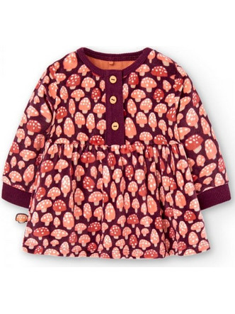 BOBOLI Velour dress for baby girl -BCI - 117021 - ΚΟΡΙΤΣΙ - WINE
