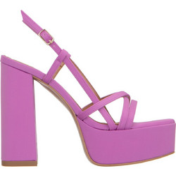 Envie Shoes Γυναικεία Πέδιλα Λιλά με Χοντρό Ψηλό Τακούνι και Φιάπα E02-17111-82