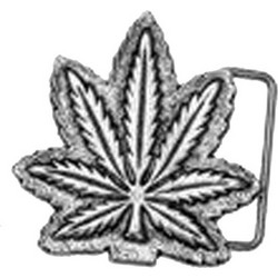 Αγκράφα Ζώνης Cannabis Leaf Ασημί
