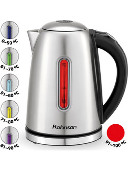 Rohnson R-7560 Ανοξείδωτος Βραστήρας 1.7lt 2200W με Ρύθμιση Θερμοκρασίας