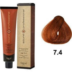 Faipa Sicura Professional 7.4 Ξανθό Χάλκινο Μόνιμη Βαφή Μαλλιών 120ml