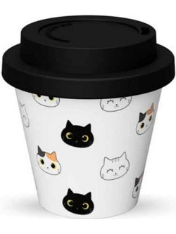 iDrink Ποτήρι Καφέ Bamboo με Καπάκι Mini Cats 90ml ID5117