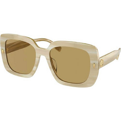 Tory Burch TB7193U 195073 Γυναικεία Γυαλιά Ηλίου Τετράγωνα Κοκάλινα Λευκά με Καφέ Φακό