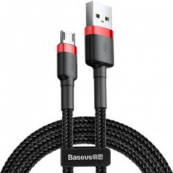 Baseus Cafule Braided USB 2.0 to micro USB Cable Black/Red 2m (CAMKLF-C91) (BASCAMKLF-C91)