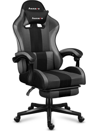 Huzaro Force 4.7 Καρέκλα Gaming Mesh με Υποπόδιο Μαύρη Γκρι
