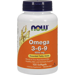 Now Foods Omega 3-6-9 Έλαιο Νυχτολούλουδου & Έλαιο Λιναρόσπορου 1000mg 100 Μαλακές Κάψουλες