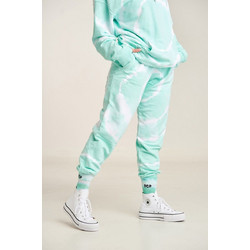 PCP Γυναικείο Παντελόνι Φόρμας Fleece με Λάστιχο Πράσινο Mint Tie-Dye Bae Circles