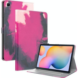 For Samsung Galaxy Tab S5e/T720/T725 Watercolor Pattern Flip Leather Tablet Case(Berry Color) (OEM)