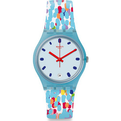 Swatch Prikket Γυναικείο Ρολόι με Γαλάζιο Καουτσούκ Λουράκι GS401